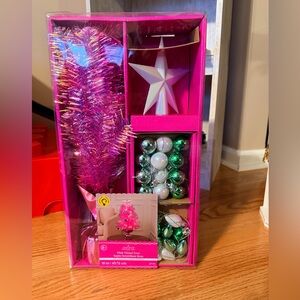 Ashland 18 in. Pink Tinsel Christmas Tree kit